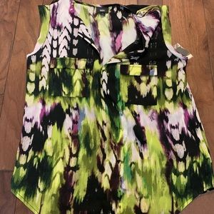 multi color sleeveless blouse